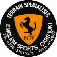 Emblem Sports Cars badge from the 1980's