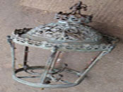 Large ornate antique circular brass lantern