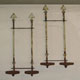 A pair of simple wrought iron candle wall sconces made using original antique iron railingsand embossed steel strips