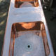 Top view showing the seams within the copper basin