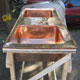 Double copper basin, full end/top, polished