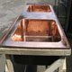 Double copper basin, polished, top