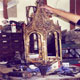 Gothic styled original brass French lantern during construction