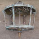 An Ornate circular French lantern aged and after a reconstruction, inside