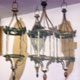 4 large rebuilt brass French circular lanterns, underside