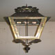 Brass French lantern finished, hanging, underside showing door