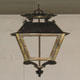 Brass French lantern finished, hanging, square on