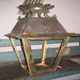 One off brass French lantern without base, during construction