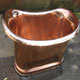 Original French polished copper roll top bath, finished