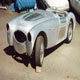Austin Healey with newly completed panelling, nearside front