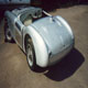 Austin Healey with newly completed panelling, nearside rear