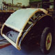 The offside rear timber frame sections being made and fitted to a Healey Abbott