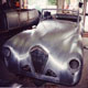Newly restored panelling to the bonnet and front wings of this Healey Abbott