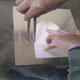 Marking the aluminium for a Jaguar D-Type mirror cowling with some dividers