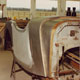 A completed steel body with aluminium door skins for a Lagonda M45 at our old workshop, nearside and scuttle