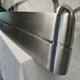 A newly fabricated 1930's Packard 12 rear bumper blade profile with dome